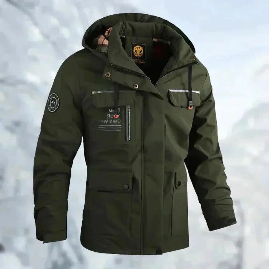 Men's Waterproof Jacket with Breathable Venting and Removable Hood, Fully Taped Seams All Vera Mart