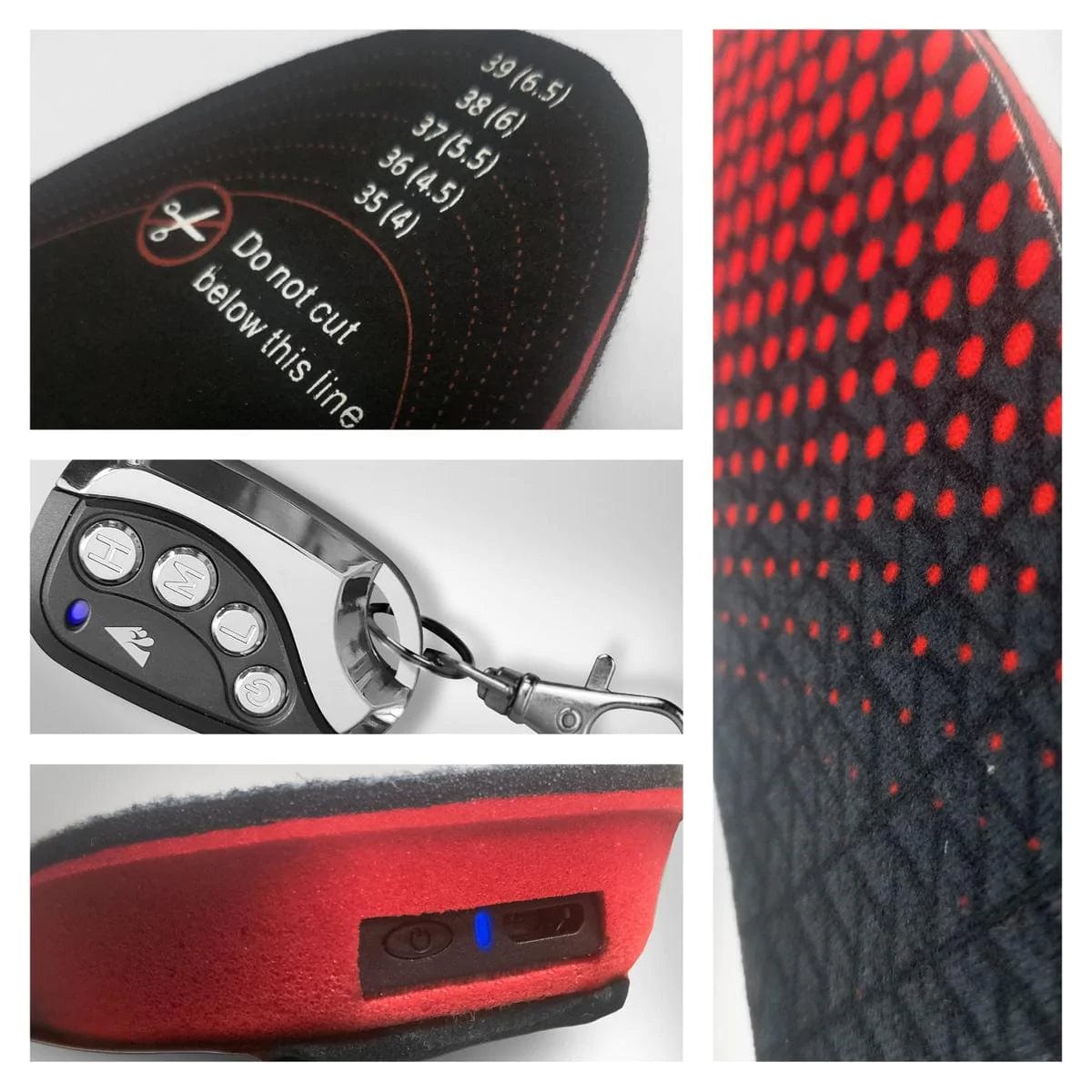 Rechargeable Heated Insoles with Three Heat Levels and 10-Hour Battery All Vera Mart