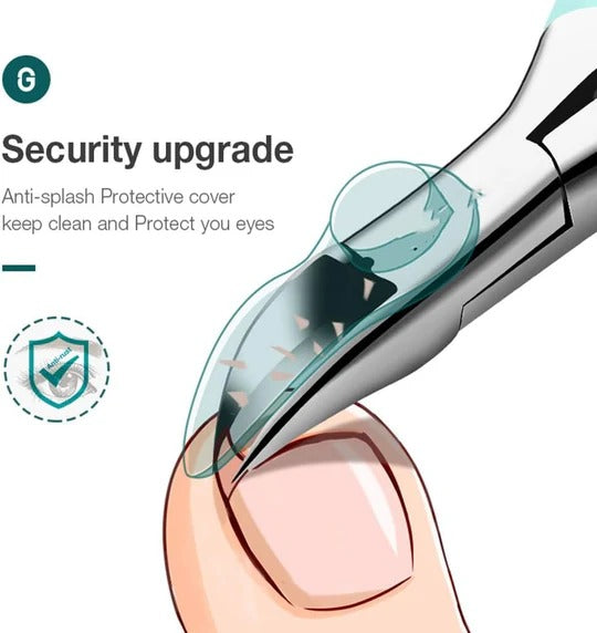Curved Blade Toenail Clipper with Splash Guard and Textured Grip for Thick Nails All Vera Mart