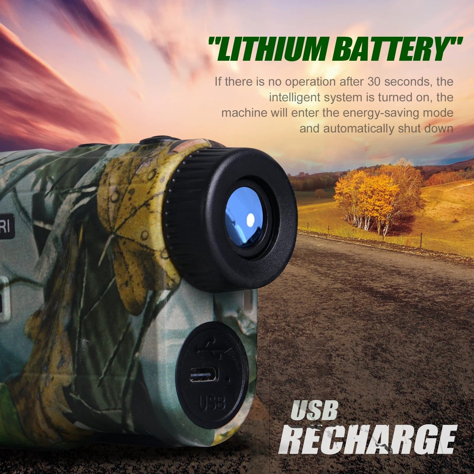 Hunting Range Finder with 6.5x Magnification and Angle Measurement, 3280ft Range All Vera Mart