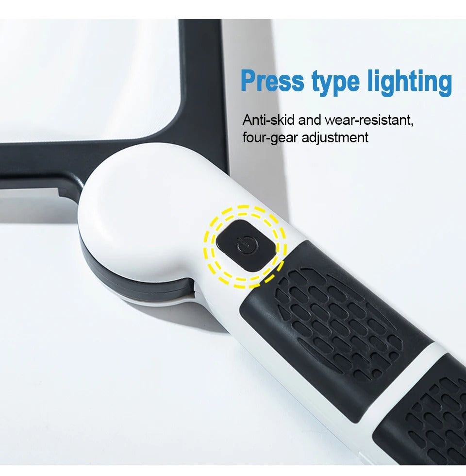 Rectangular Magnifying Glass with 48 LED Lights and 5x Magnification, Foldable Design All Vera Mart