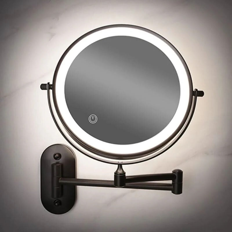 Wall Mount Magnifying Mirror with Dual 1x/3x Magnification and 3-Tone LED Lighting All Vera Mart