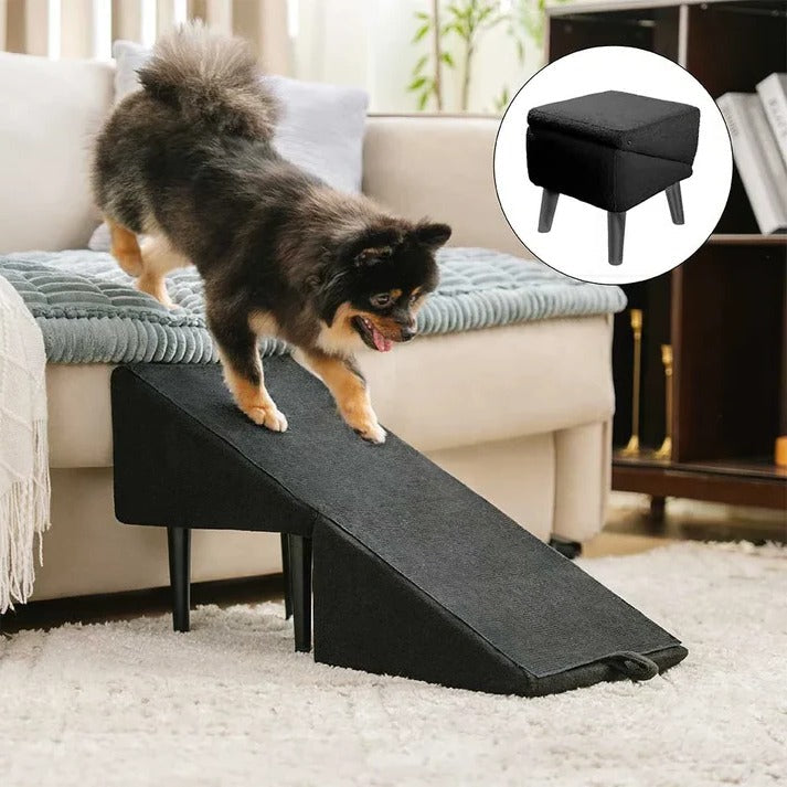 Dog Ramp and Step Stool with Textured Grip Panel and Suction Cup Base for 200lb Capacity All Vera Mart