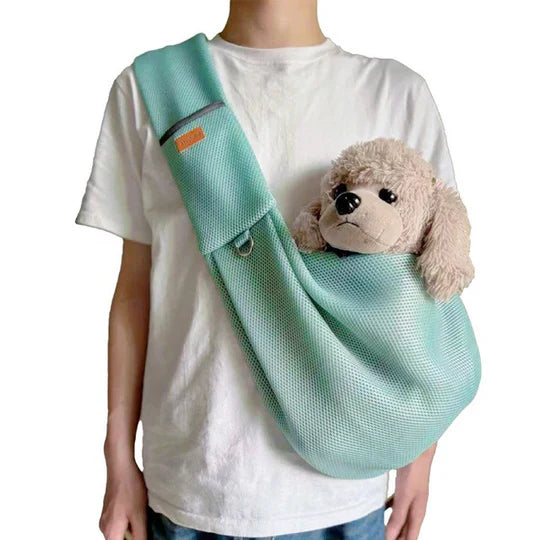 Crossbody Dog Sling with Padded Strap and Safety Clip for Small Pets All Vera Mart