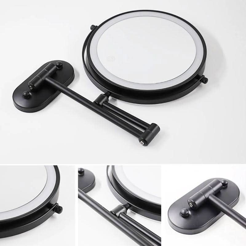 Wall Mount Magnifying Mirror with Dual 1x/3x Magnification and 3-Tone LED Lighting All Vera Mart