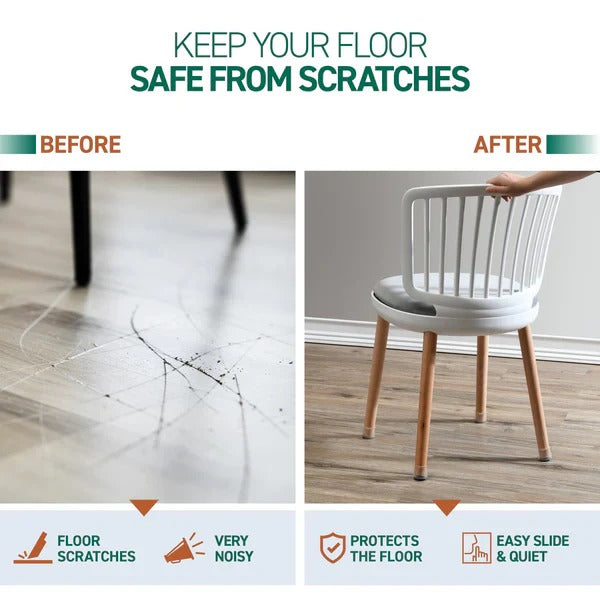 Furniture Leg Floor Protectors with Noise Reduction and Stretch Fit, 8-Pack All Vera Mart