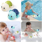Wind-Up Swimming Turtle Bath Toy with Sealed Base and ABS Plastic Body All Vera Mart