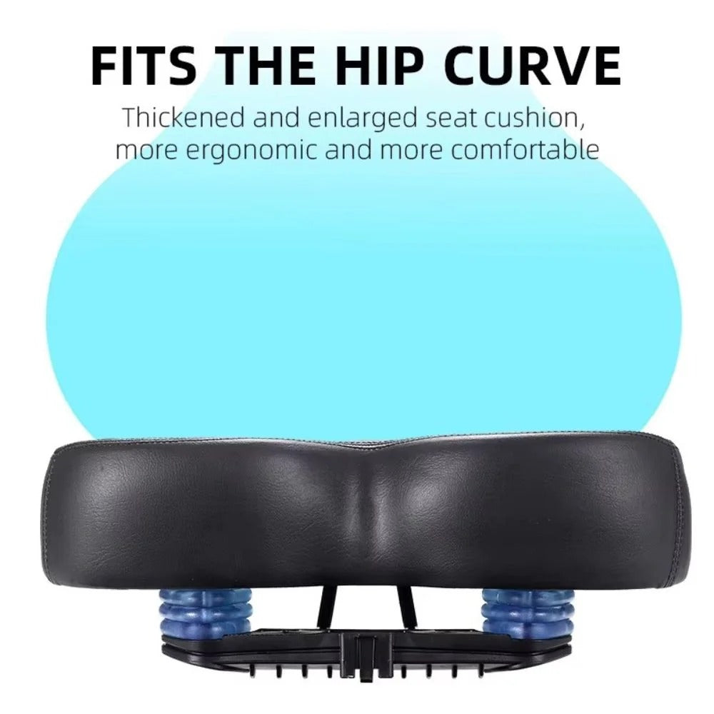 Bike Saddle with Extra Wide Cushioning and Waterproof Cover, Shock Absorbing All Vera Mart