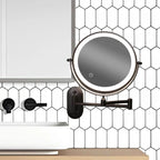 Wall Mount Magnifying Mirror with Dual 1x/3x Magnification and 3-Tone LED Lighting All Vera Mart
