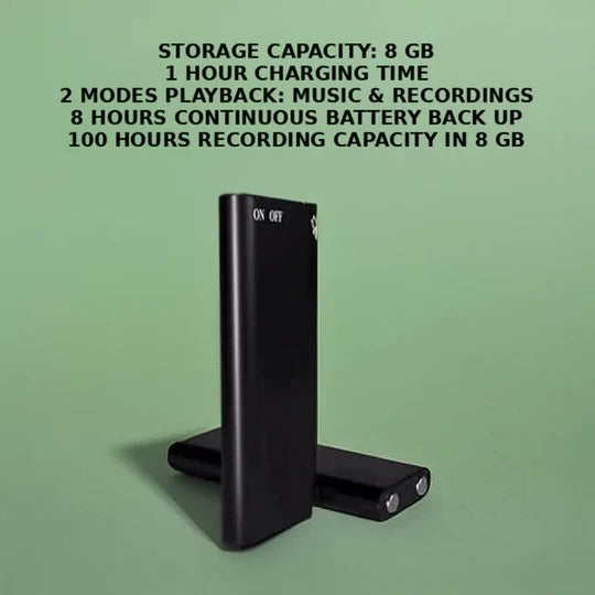 Voice Activated Recorder with 32GB Storage and 96-Hour Battery All Vera Mart