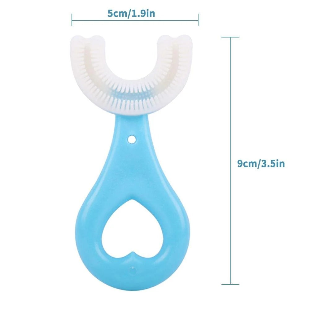 U-Shape Children's Toothbrush with Rounded Bristles and Non-Slip Handle for Ages 1-12 All Vera Mart