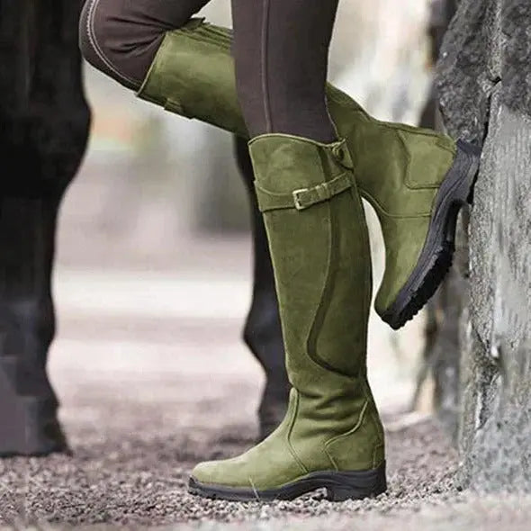 Women's Waterproof Long Boots with Fleece Lining and Removable Insole, Slip-Resistant Sole All Vera Mart
