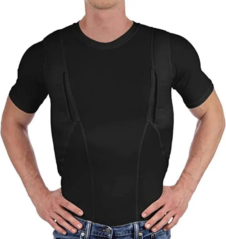 Concealed Carry Shirt with Ambidextrous Holsters and Compression Fit, Breathable Mesh Fabric All Vera Mart