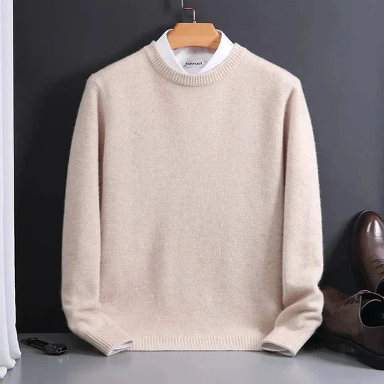 Men's Crew Neck Jumper with Soft Knit Fabric and Shape Retention, Lightweight Layering All Vera Mart