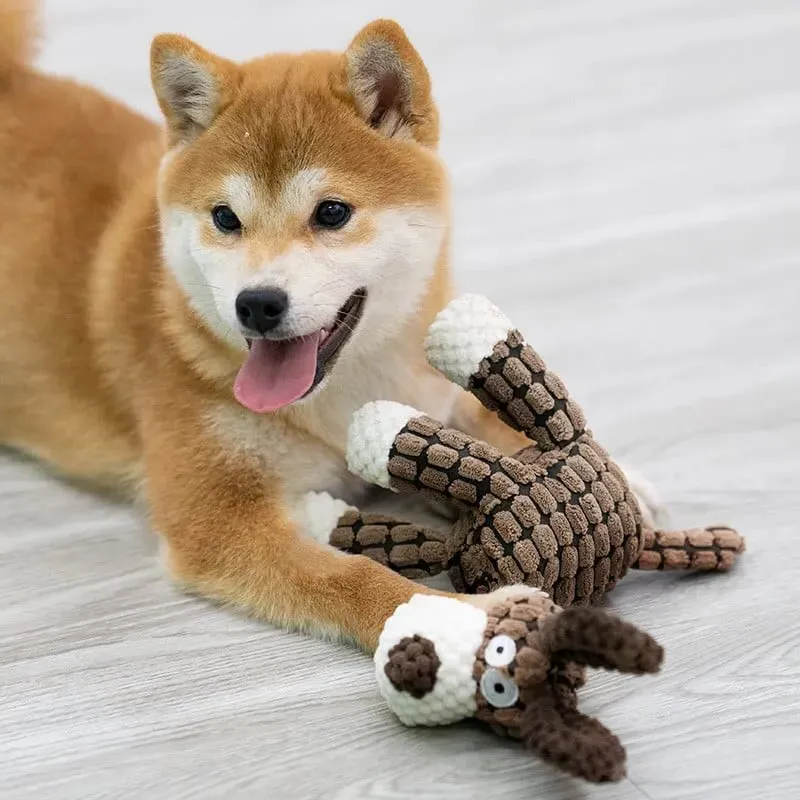 Chew Resistant Plush Dog Toy with Built-in Squeaker and Velvet Shell All Vera Mart