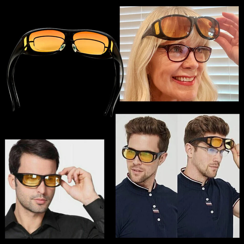 Polarized Night Driving Glasses with Extended Side Panels and Fit Over Design All Vera Mart
