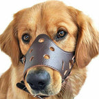Adjustable Dog Muzzle with Mesh and Leather, Anti Slip Ring All Vera Mart