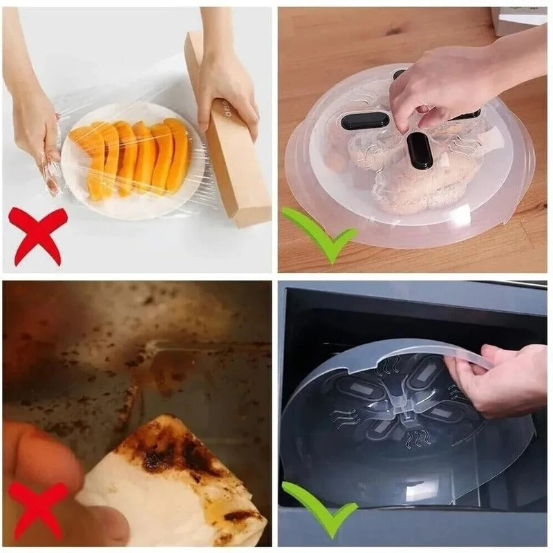 Microwave Splatter Cover with Magnetic Storage and Steam Vents All Vera Mart