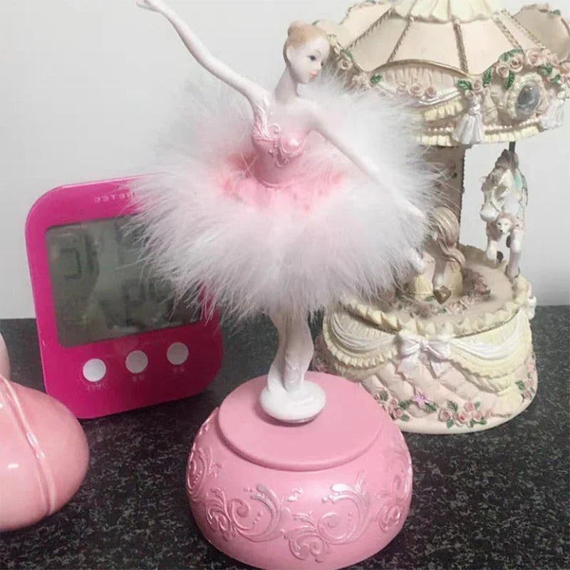 Rotating Ballerina Music Box with Wind-Up Mechanism and Shelf Display All Vera Mart