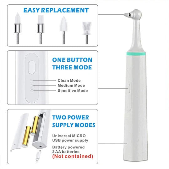 Sonic Plaque Remover with Four Interchangeable Heads and Three Cleaning Modes All Vera Mart