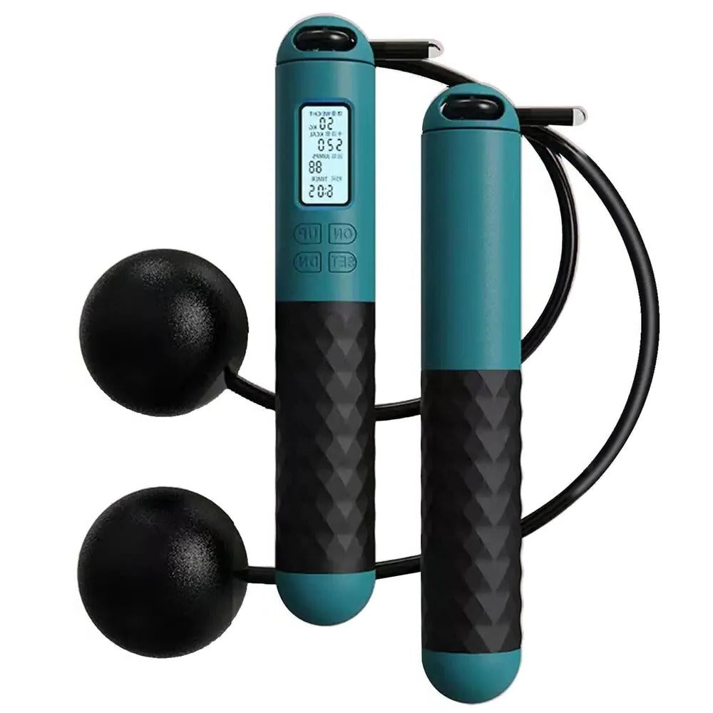 Cordless Jump Rope with Weighted Balls and Digital Counter, Non-Slip Grips All Vera Mart