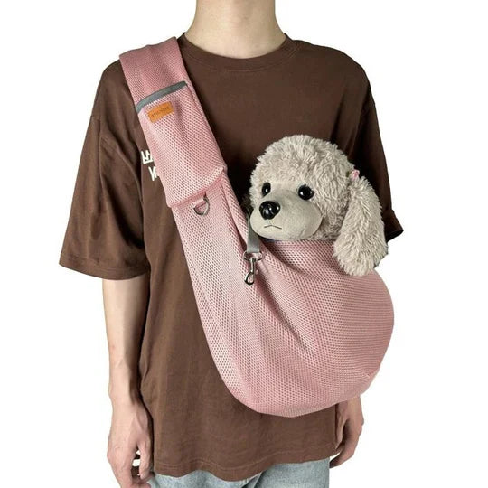 Crossbody Dog Sling with Padded Strap and Safety Clip for Small Pets All Vera Mart