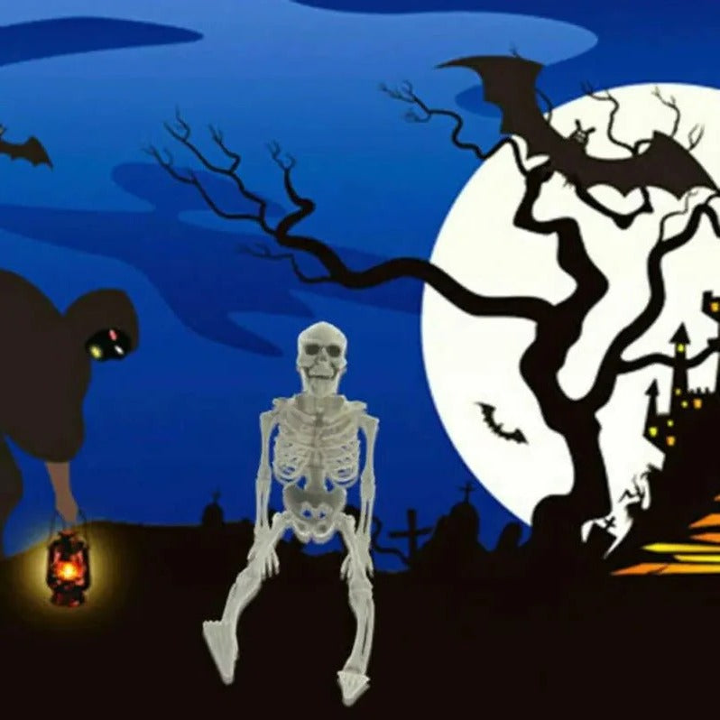 16-Inch Poseable Skeleton with Hinged Joints and Movable Jaw for Halloween Displays All Vera Mart