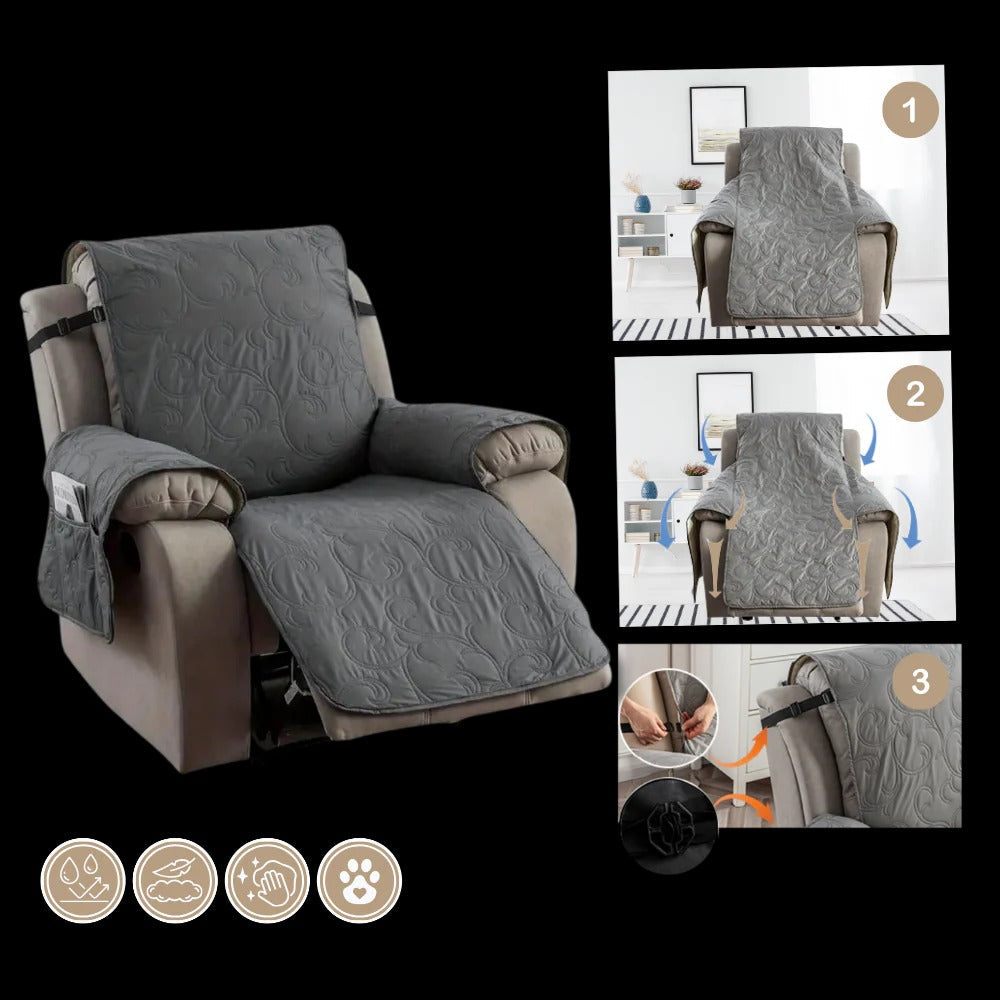 Recliner Slipcover with Waterproof Liquid Repelling Fabric and Machine Washable Design All Vera Mart
