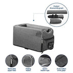 Small Pet Car Armrest Seat with Internal Safety Lanyard and Zippered Entry All Vera Mart