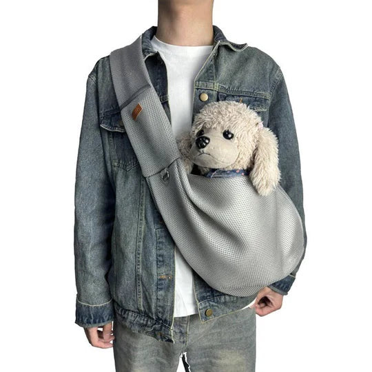 Crossbody Dog Sling with Padded Strap and Safety Clip for Small Pets All Vera Mart