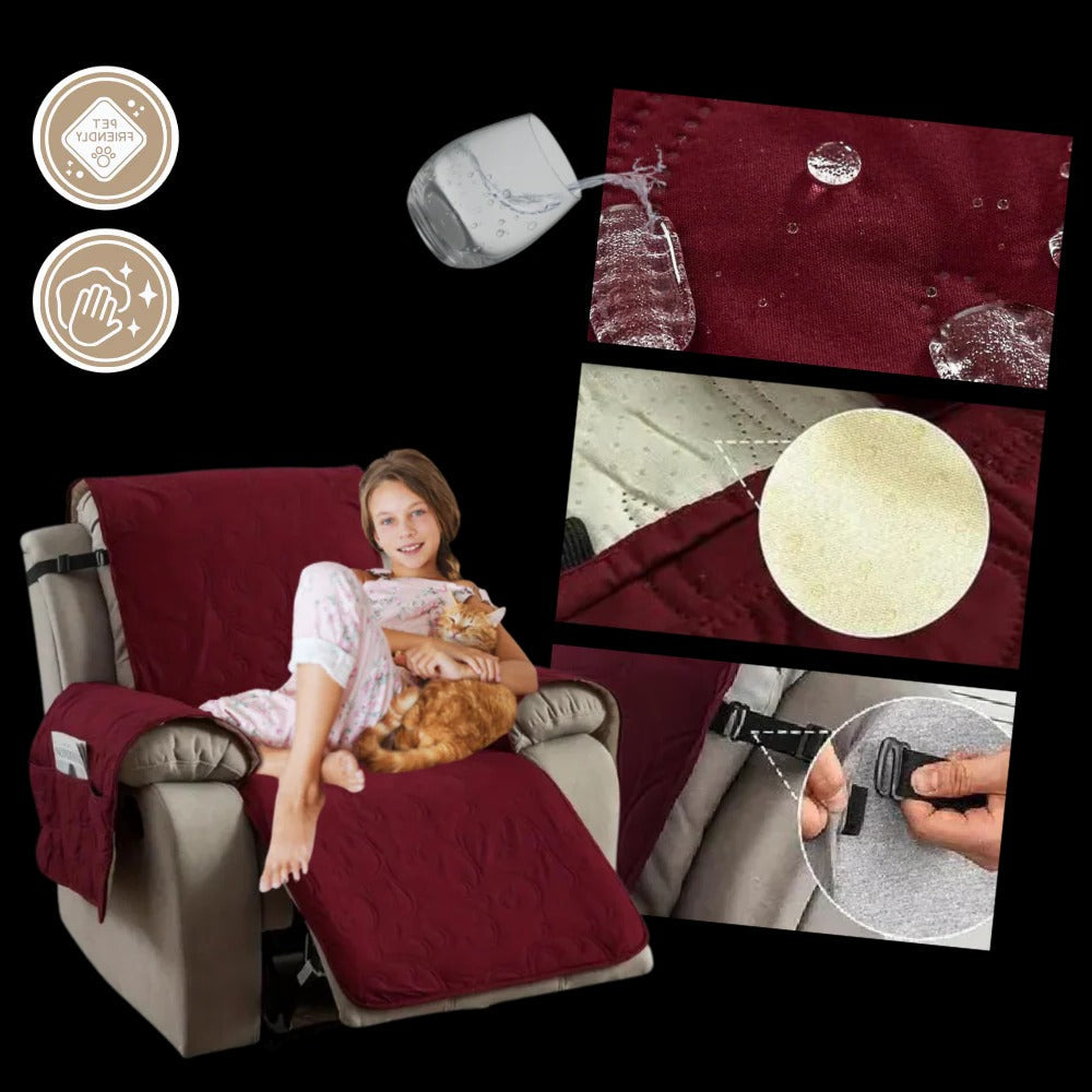 Recliner Slipcover with Waterproof Liquid Repelling Fabric and Machine Washable Design All Vera Mart