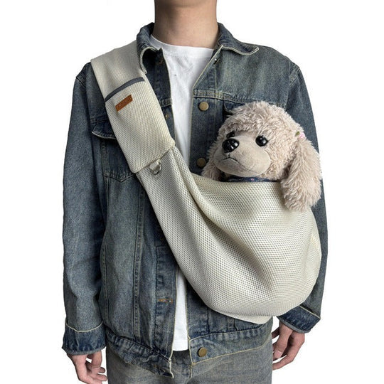 Crossbody Dog Sling with Padded Strap and Safety Clip for Small Pets All Vera Mart