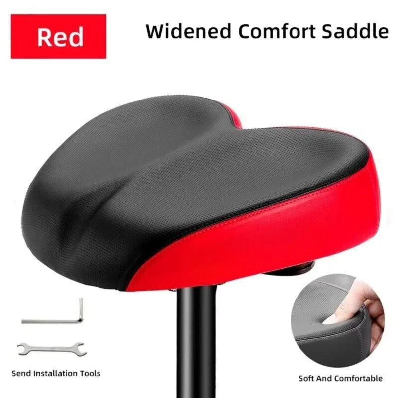 Bike Saddle with Extra Wide Cushioning and Waterproof Cover, Shock Absorbing All Vera Mart