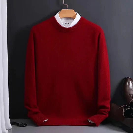 Men's Crew Neck Jumper with Soft Knit Fabric and Shape Retention, Lightweight Layering All Vera Mart