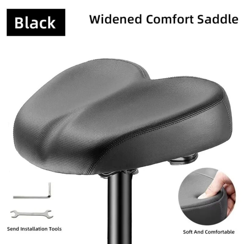 Bike Saddle with Extra Wide Cushioning and Waterproof Cover, Shock Absorbing All Vera Mart