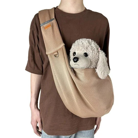 Crossbody Dog Sling with Padded Strap and Safety Clip for Small Pets All Vera Mart
