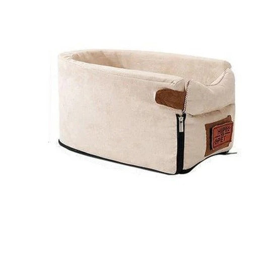 Small Pet Car Armrest Seat with Internal Safety Lanyard and Zippered Entry All Vera Mart