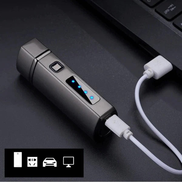 Electric Torch Lighter with Wind-Resistant Flame and USB Rechargeable Battery All Vera Mart