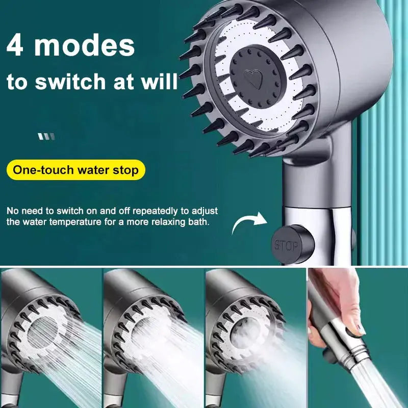 Shower Head for Low Water Pressure with 9-Layer Filter and Push-Button Pause All Vera Mart