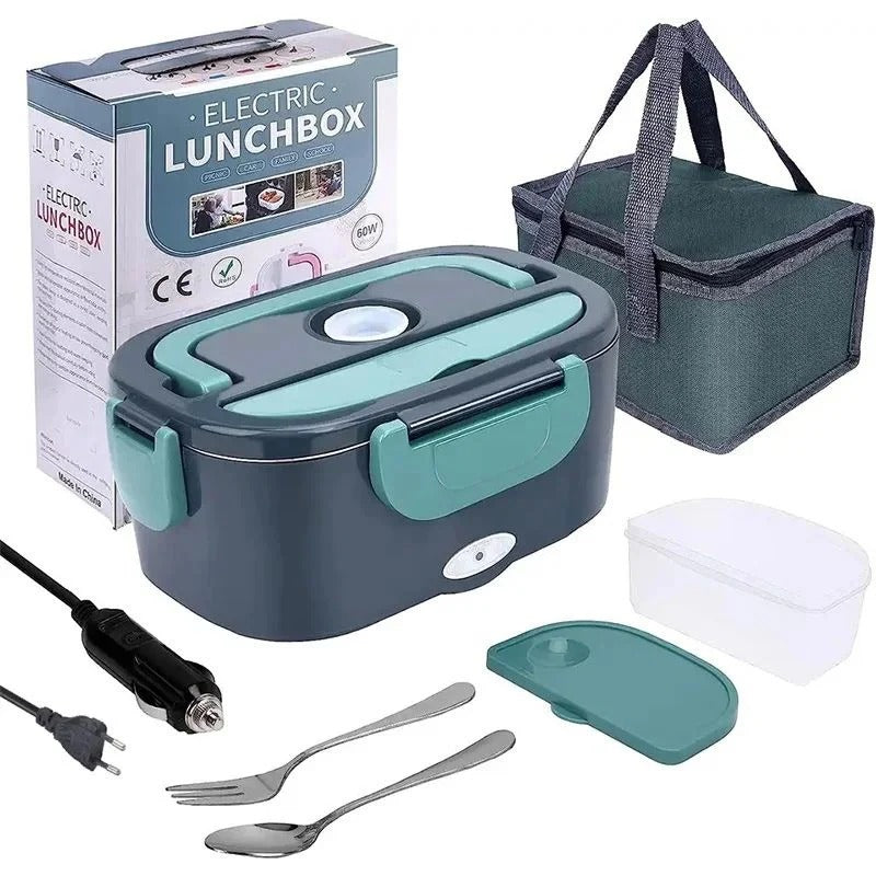 Electric Heated Lunch Box with Dual Power and Adjustable Temperature, Insulated Bag All Vera Mart