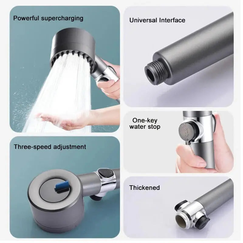 Shower Head for Low Water Pressure with 9-Layer Filter and Push-Button Pause All Vera Mart
