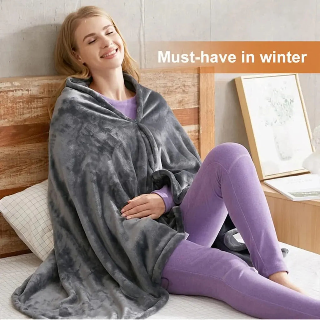 Heated Shawl with USB Power and Fast Heating, Removable Machine-Washable Cover All Vera Mart