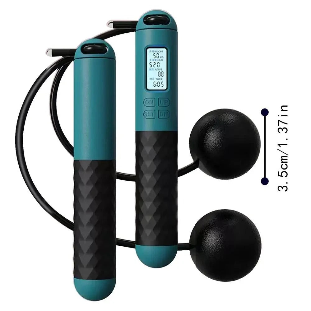 Cordless Jump Rope with Weighted Balls and Digital Counter, Non-Slip Grips All Vera Mart