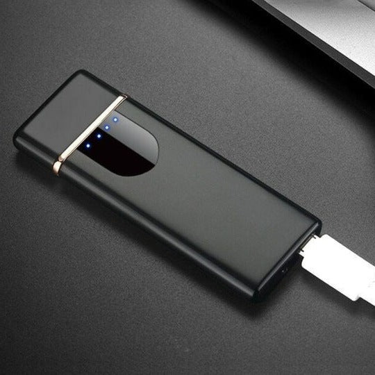 Windproof Electric Lighter with Rechargeable Battery and Universal Charging Port All Vera Mart