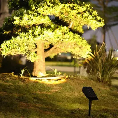 Solar LED Spot Light with Adjustable Zoom Lens, RGB and Warm White Modes, IP65 Waterproof All Vera Mart