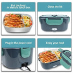 Electric Heated Lunch Box with Dual Power and Adjustable Temperature, Insulated Bag All Vera Mart