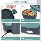 Electric Heated Lunch Box with Dual Power and Adjustable Temperature, Insulated Bag All Vera Mart
