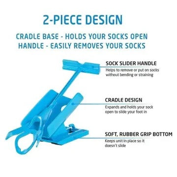 Compression Sock Helper with Extended Reach Handle and Snap Lock Hinge All Vera Mart
