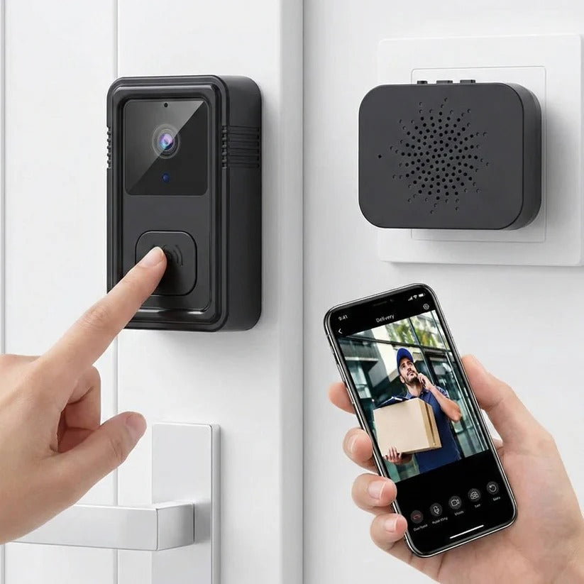 Wireless Video Doorbell with 1080P Resolution and Two Way Audio, Night Vision All Vera Mart