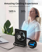 Compact Desk Fan with Three Speed Settings and 220 Degree Tilt All Vera Mart